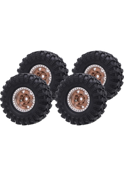 4 Adet 1.0 Oval Tekerlek Göbekleri Alüminyum Alaşımlı Göbek ve Lastik Lastik Seti 1/24 Ölçekli Tırmanma Araba Bronz (Yurt Dışından) modelleri