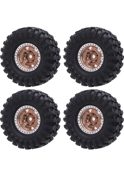 4 Adet 1.0 Oval Tekerlek Göbekleri Alüminyum Alaşımlı Göbek ve Lastik Lastik Seti 1/24 Ölçekli Tırmanma Araba Bronz (Yurt Dışından) fırsatları