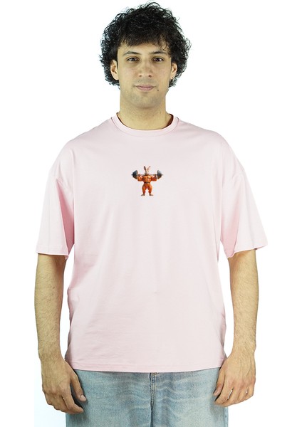 CarrotCore | Pembe Renk | Baskılı Erkek T-shirt | Oversize fiyatları
