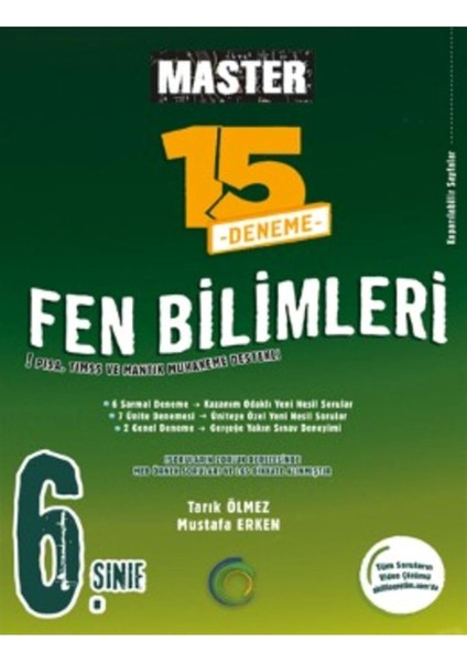 Yayıncılık 6. Sınıf Master 15 Fen Bilimleri Denemesi