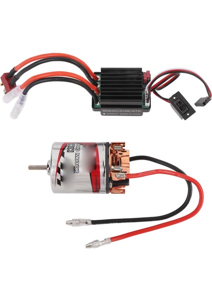 540 Fırçalı Motor Su Geçirmez Paslanmaz Çelik Kasa 3 Yuvası Yüksek Burulma Motoru ve Esc Eksenel SCX10 AXI03007 1/10 Rc Araba 29T (Yurt Dışından)