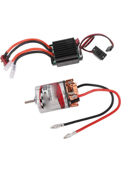 540 Fırçalı Motor Su Geçirmez Paslanmaz Çelik Kasa 3 Yuvası Yüksek Burulma Motoru ve Esc Eksenel SCX10 AXI03007 1/10 Rc Araba 29T (Yurt Dışından)