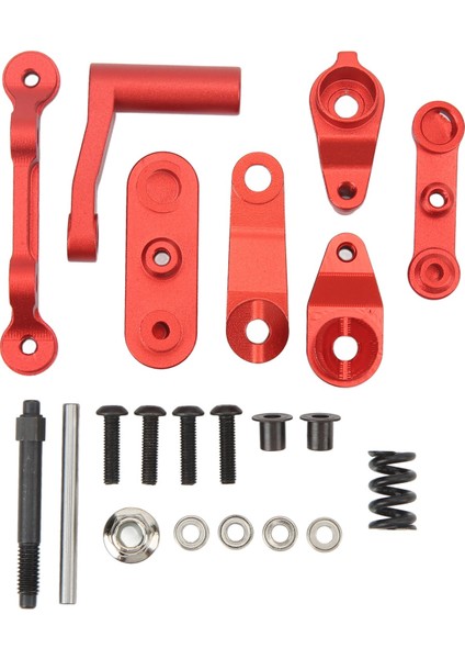 Rc Direksiyon Tertibatı Alüminyum Alaşımlı Yükseltme Parçası Rc Direksiyon Kolu Seti Losı Baja Rey Rock Rey 1/10 Rc Arabalar Kırmızı (Yurt Dışından)