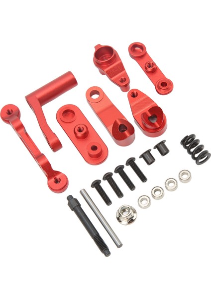 Rc Direksiyon Tertibatı Alüminyum Alaşımlı Yükseltme Parçası Rc Direksiyon Kolu Seti Losı Baja Rey Rock Rey 1/10 Rc Arabalar Kırmızı (Yurt Dışından) modelleri