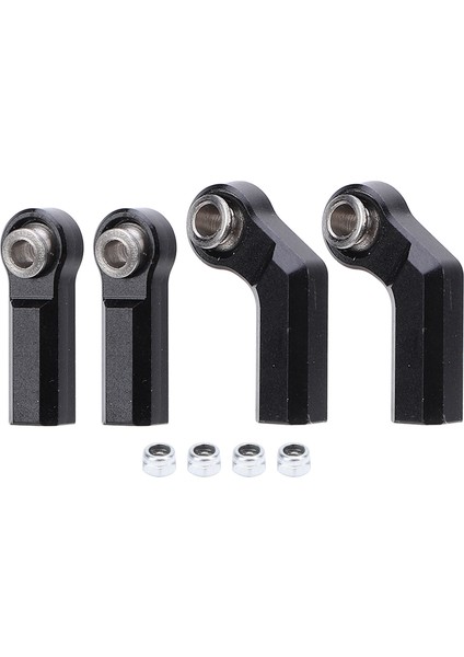4 Adet Rc Araba Küresel Mafsal 1/10 Model Araba Için M4 Metal Cw Pozitif Iplik 7.0 Aracı 2 Kavisli 2 Düz Siyah (Yurt Dışından)