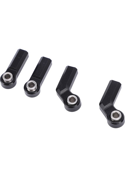 4 Adet Rc Araba Küresel Mafsal 1/10 Model Araba Için M4 Metal Cw Pozitif Iplik 7.0 Aracı 2 Kavisli 2 Düz Siyah (Yurt Dışından)