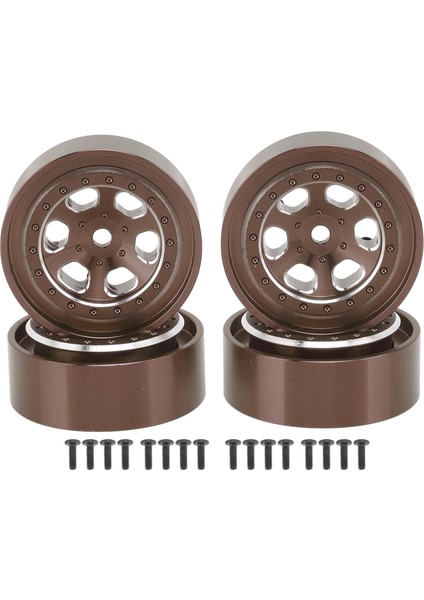 4 Adet 1.3 Inç Jantlar Jant Alüminyum Alaşım 6 Delik Jant Hub Traxxas TRX4M 1/18 Rc Paletli Bronz (Yurt Dışından)