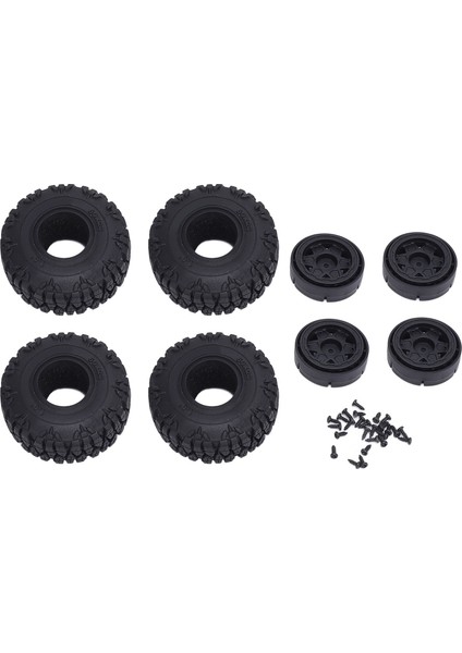 4 Adet Rc Tekerlek Lastik Hub ile Plastik Gelişmiş Taşıma Yüksek Simülasyon Rc Paletli Lastik Eksenel SCX24 1/24 (Yurt Dışından)