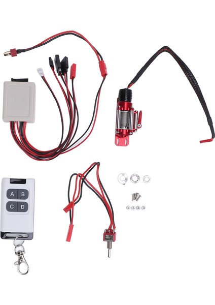 Rc Metal Vinç Uzaktan Kumanda ile 1/10 Ölçekli Model Araç Araç Kiti Evrensel Jst Fiş T Fiş Adaptörü Kablosu Kırmızı (Yurt Dışından)