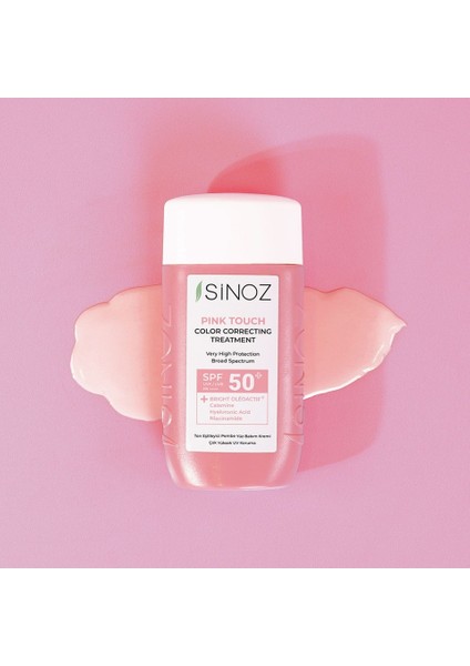 Sinoz Pink Touch Anında Ton Eşitleyici Onarıcı Nemlendirici Pembe Yüz Güneş Kremi SPF50 fiyatları