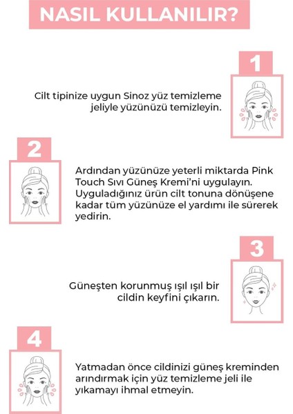 Sinoz Pink Touch Anında Ton Eşitleyici Onarıcı Nemlendirici Pembe Yüz Güneş Kremi SPF50 modelleri