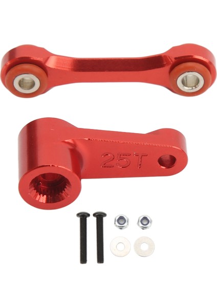 25T Servo Direksiyon Kolu Çekme Çubuğu Profesyonel Alüminyum Alaşımlı Rc Servo Kol Çekme Çubuğu Arrma 1/7 1/8 Rc Araba Kırmızı (Yurt Dışından)