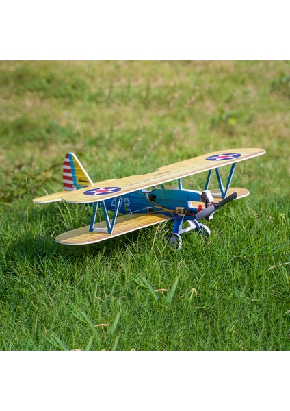 Dans Kanatları Hobi E25 Stearman Pt - 17 Kaydet 450MM Kanat Açıklığı Pp Malzeme Uzaktan Kumanda Uçak Çift Kanatlı Uçan Kanat Kiti / Kiti + Güç Combo Kiti (Yurt Dışından)