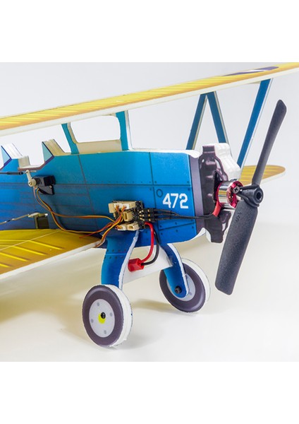 Dans Kanatları Hobi E25 Stearman Pt - 17 Kaydet 450MM Kanat Açıklığı Pp Malzeme Uzaktan Kumanda Uçak Çift Kanatlı Uçan Kanat Kiti / Kiti + Güç Combo Kiti (Yurt Dışından) fırsatları