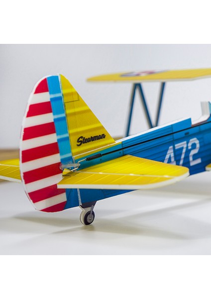 Dans Kanatları Hobi E25 Stearman Pt - 17 Kaydet 450MM Kanat Açıklığı Pp Malzeme Uzaktan Kumanda Uçak Çift Kanatlı Uçan Kanat Kiti / Kiti + Güç Combo Kiti (Yurt Dışından) indirimleri
