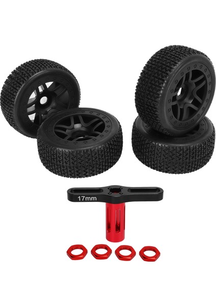 Hobao Vs Için 4 Adet Rc Araba Tekerleği ve Lastikleri Hong Nor X3E Için Hpı 1/8 Rc Araba Yükseltme Aksesuarları B Lastiği (Yurt Dışından)