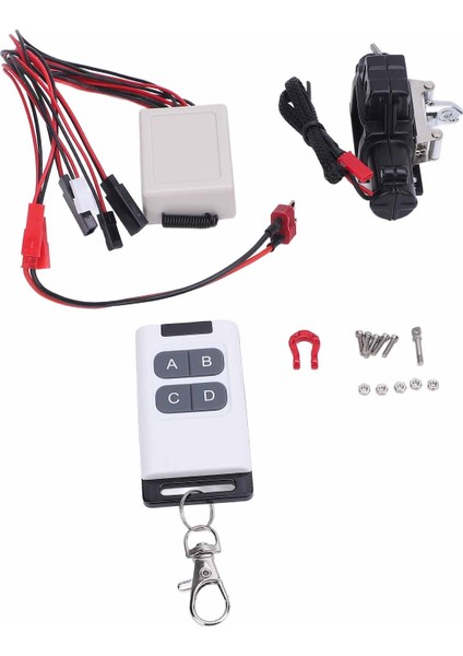 1/10 Rc Araba Vinç Uzaktan Kumanda ile T Fiş Uzatma Kablosu Alüminyum Alaşım Rc Paletli Araba Metal Vinç 4 D90 D110 Rc Araba Siyah (Yurt Dışından) modelleri