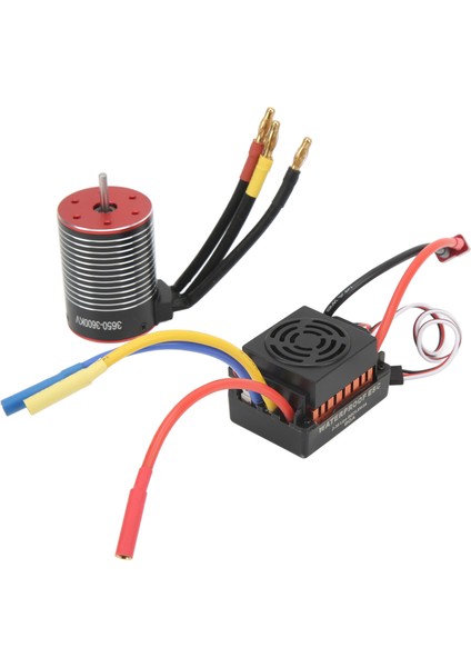 3600KV Fırçasız Motor 60A Esc Combo Yüksek Burulma Su Geçirmez Toz Geçirmez Fırçasız Motor Esc Seti 1/10 1/12 1/16 Rc (Yurt Dışından)