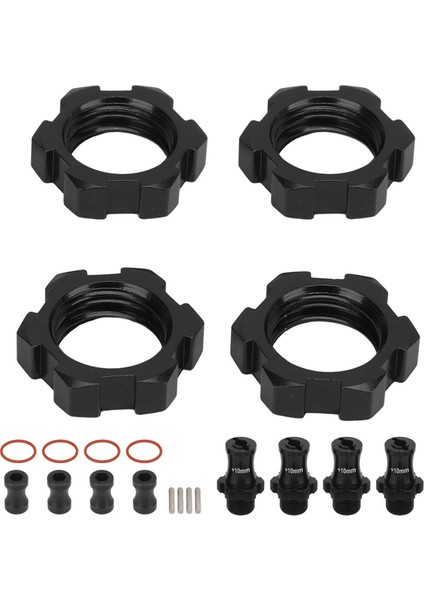 4 Adet 17MM Tekerlek Hex Hub Adaptörü Yedek Alüminyum Alaşım Jant Hex Sürücü Uzatma Adaptörü Traxxas 1/10 Rc Arabalar Siyah (Yurt Dışından)