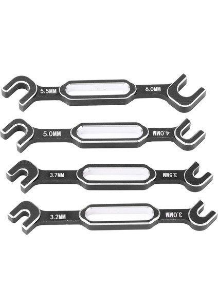 4 Adet Rc Araba Anahtarları Gerdirme Somun Küresel Mafsal Sökücü Alüminyum Alaşım Rc Bakım Anahtarı 3.0-6.0 mm Siyah (Yurt Dışından)