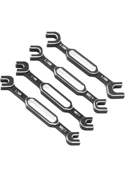 4 Adet Rc Araba Anahtarları Gerdirme Somun Küresel Mafsal Sökücü Alüminyum Alaşım Rc Bakım Anahtarı 3.0-6.0 mm Siyah (Yurt Dışından)