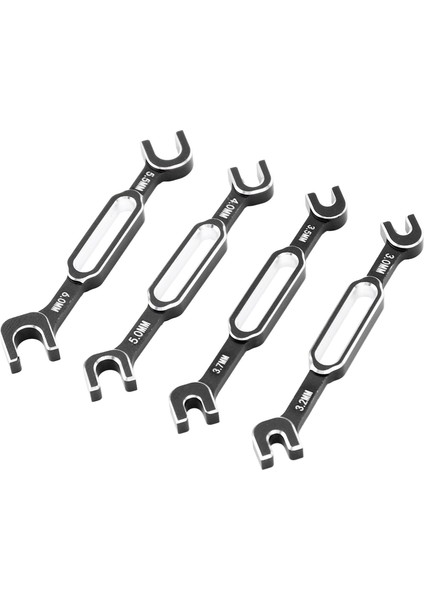 4 Adet Rc Araba Anahtarları Gerdirme Somun Küresel Mafsal Sökücü Alüminyum Alaşım Rc Bakım Anahtarı 3.0-6.0 mm Siyah (Yurt Dışından)
