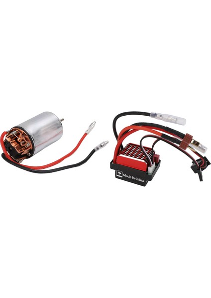 550 Fırçalı Motor Düşük Gürültü Yüksek Burulma Yüksek Anti Parazit Çift Yönlü Rulman 60A Fırçalanmış T Fişi ile Rc Araba Esc SCX10 1/10 Rc Paletli 37T 9500 Rpm (Yurt Dışından)