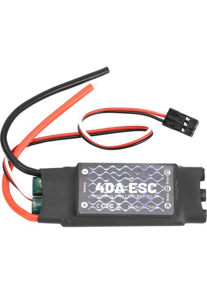 Fırçasız Esc 40A Siyah Fırçasız Esc Rc Sabit Kanatlı Uçak Kısa Kablo Sürümü Fişsiz (Yurt Dışından)