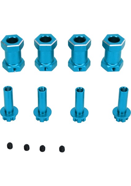 4 Adet Rc Tekerlek Hex Hub Alüminyum Alaşım Yedek 12MM Hex Hub Uzatma Birleştirici Için 1/10 Rc Tırmanma Araba Mavi (Yurt Dışından)