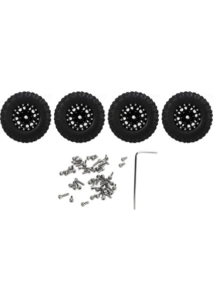 4 Adet Rc Lastik ve Tekerlek Seti Alüminyum Alaşımlı Jantlar Göbek Ka Lastikler Axial SCX24 1/24 Rc Araba Için (Yurt Dışından)