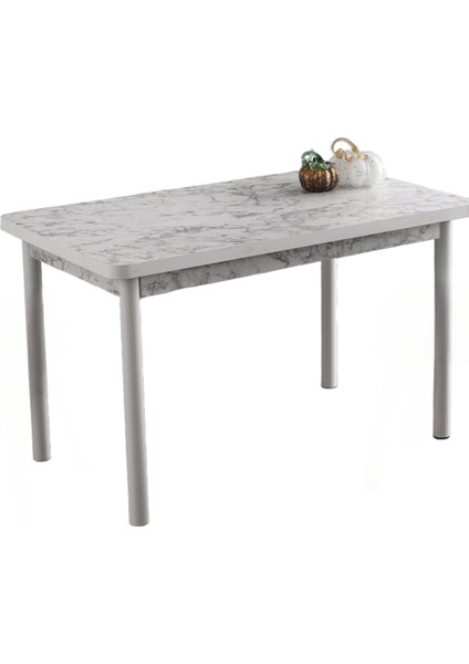 Enzi Beyaz Mermer Desen Sabit 120X70 Masa