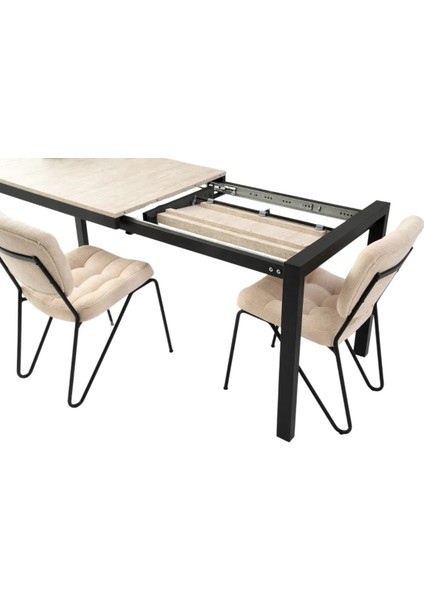 Tuğra Diş Budak Desen Ayaktan Açılır 120X75 Masa (Açılımış Ölçüsü 180X75)