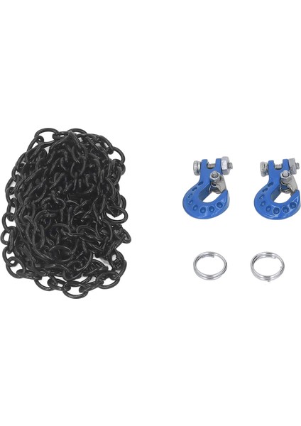 Rc Araba Çekme Kancası Römork Zinciri Seti Yükseltme Parçası Dekorasyon Için Fit SCX10 D90 1/10 Rc Paletli Kamyon Mavi (Yurt Dışından)