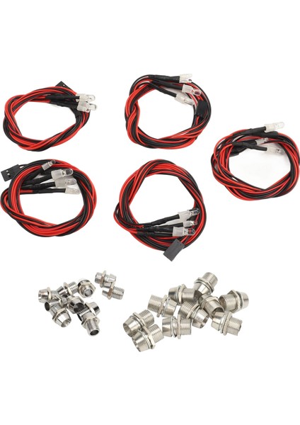5 Adet Rc Araba LED Işık Evrensel Yüksek Parlaklık 2 Beyaz Işık 5mm Lamba Yuvası 2 Kırmızı Işık 3mm Lamba Yuvası 4 LED Rc Işık Kiti (Yurt Dışından)