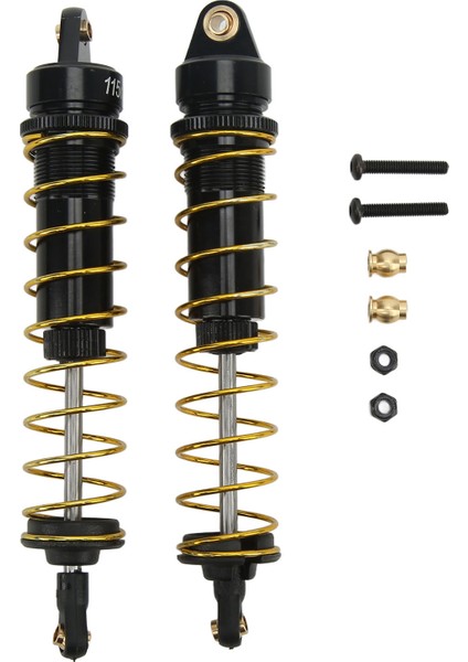 Rc Amortisör Yağ Basıncı Ayarlanabilir Rc Amortisör Seti Yaylı Eksenel SCX10 90046 AXI03007 1/10 Rc Paletli Araba 115MM Siyah (Yurt Dışından)
