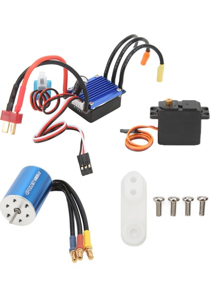 2435 4800KV Fırçasız Motor 25A Esc 2.2 kg Servo Rc Fırçasız Motor 1/16 1/18 Rc Araba Için (Yurt Dışından)