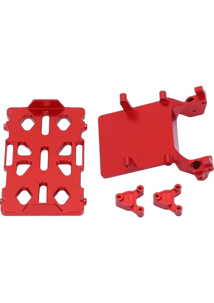 Alüminyum Alaşımlı Pil Tepsisi Kiti Esc Braketi Arka Şok Kulesi Korozyon Direnci Eksenel SCX24 1/24 Kırmızı (Yurt Dışından) modelleri