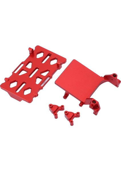 Alüminyum Alaşımlı Pil Tepsisi Kiti Esc Braketi Arka Şok Kulesi Korozyon Direnci Eksenel SCX24 1/24 Kırmızı (Yurt Dışından) indirimleri