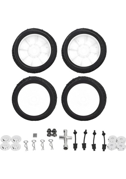 4 Adet Rc Araba X600 Dişli Lastik Traxxas Slash 1/10 Rc Kısa Kamyon Yedek Lastik Seti Beyaz (Yurt Dışından)