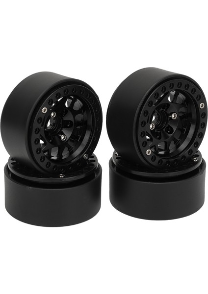 4 Adet Rc Paletli Jantlar Evrensel Alüminyum Alaşım 1.9 In Rc Beadlock Tekerlek Jantları SCX10 SCX10 Iı Siyah (Yurt Dışından) fiyatları