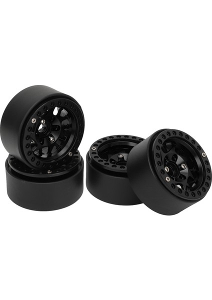 4 Adet Rc Paletli Jantlar Evrensel Alüminyum Alaşım 1.9 In Rc Beadlock Tekerlek Jantları SCX10 SCX10 Iı Siyah (Yurt Dışından) modelleri