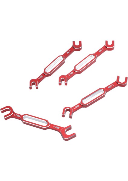 4 Adet Rc Gerdirme Anahtarı 3.0 3.2 3.5 3.7 4.0 5.0 5.5 6.0 mm Alüminyum Alaşımlı Gerdirme Somunu Küresel Mafsal Sökücü Kırmızı (Yurt Dışından)