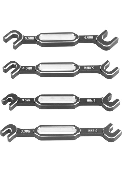 4 Adet Rc Gerdirme Anahtarı 3.0 3.2 3.5 3.7 4.0 5.0 5.5 6.0 mm Alüminyum Alaşımlı Gerdirme Somunu Küresel Mafsal Sökücü Siyah (Yurt Dışından)