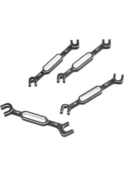 4 Adet Rc Gerdirme Anahtarı 3.0 3.2 3.5 3.7 4.0 5.0 5.5 6.0 mm Alüminyum Alaşımlı Gerdirme Somunu Küresel Mafsal Sökücü Siyah (Yurt Dışından)