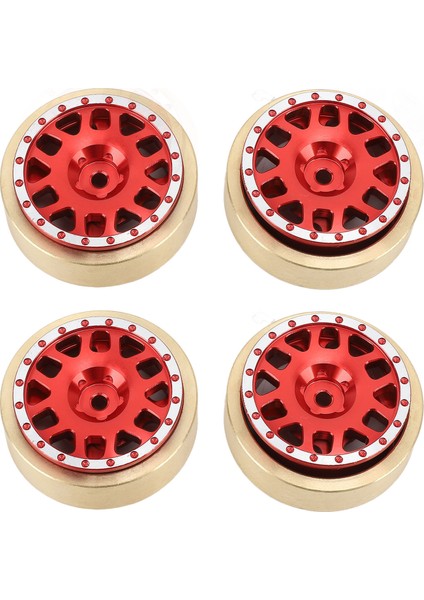 4 Adet Alüminyum Kırmızı Tekerlek Göbeği Cnc Işleme Bakır Karşı Ağırlıklar Için Hobbyplus 1/18 4WD CP18P Rc Araba (Yurt Dışından)