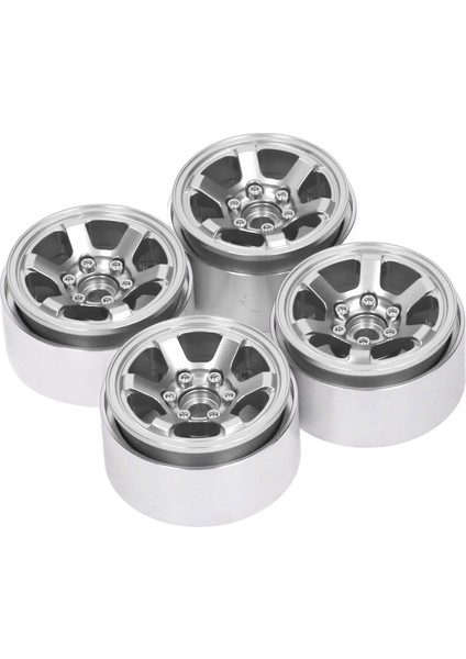 4 Adet 1.9 Inç Rc Beadlock Tekerlek Göbekleri Alüminyum Alaşımlı Cnc Rc Tekerlek Jantları Hub Değiştirme Eksenel SCX10 Için Hsp Gümüş (Yurt Dışından)