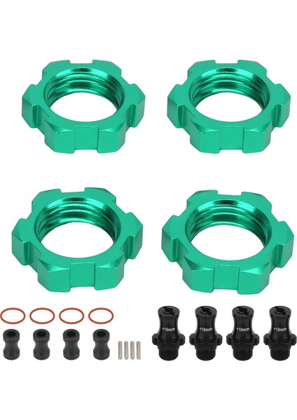 4 Adet 17MM Tekerlek Hex Hub Adaptörü Yedek Alüminyum Alaşım Jant Hex Sürücü Uzatma Adaptörü Traxxas 1/10 Rc Arabalar Yeşil (Yurt Dışından)