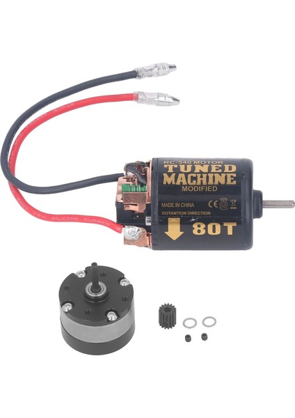 Rc Araba Şanzıman Motor Montajı 540 Fırçalı Motor 1/3 Redüksiyon Planet Dişli Kutusu 15T Dişli 1/10 Rc Paletli Araba 80T (Yurt Dışından)