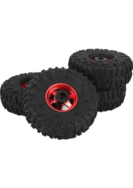 4 Adet Rc Paletli Lastik Seti 1.9 Inç Ka Evrensel Rc Lastik Metal Derin Oluk Altıgen Tekerlek Göbeği Jantlar Redcat Eksenel SCX10 Kırmızı (Yurt Dışından) modelleri