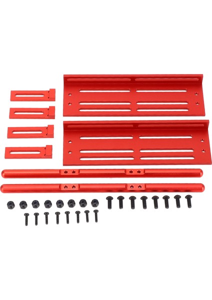 Rc Araba Pedalları Ayarlanabilir Koşu Kurulu Yan Anti Çarpışma Aksesuarları SCX10 1/8 1/10 Paletli Kırmızı (Yurt Dışından)